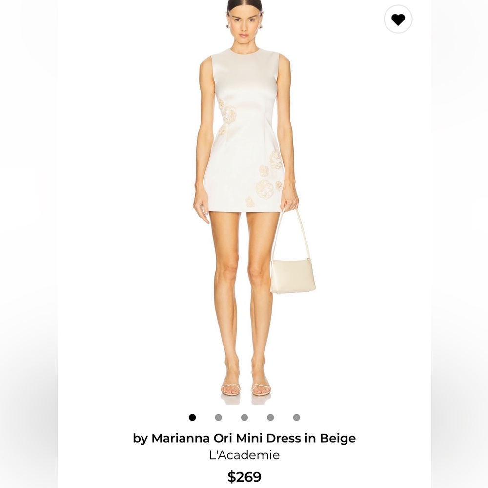 NWT L’Academie by Marianna Ori Mini Dress in Beige - Picture 2 of 5